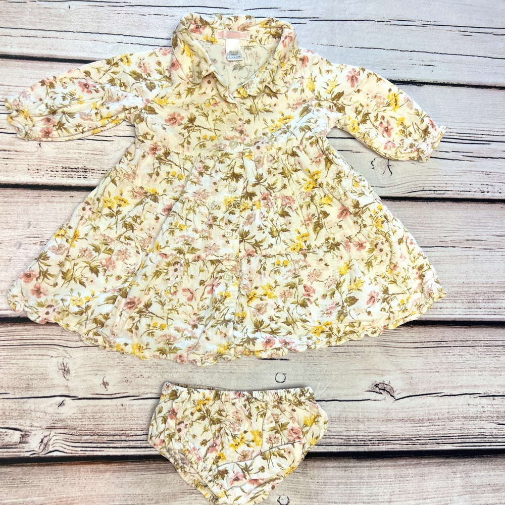 Janie & Jack Infant Corduroy Dress with Bloomers Like New - 3-6 mo